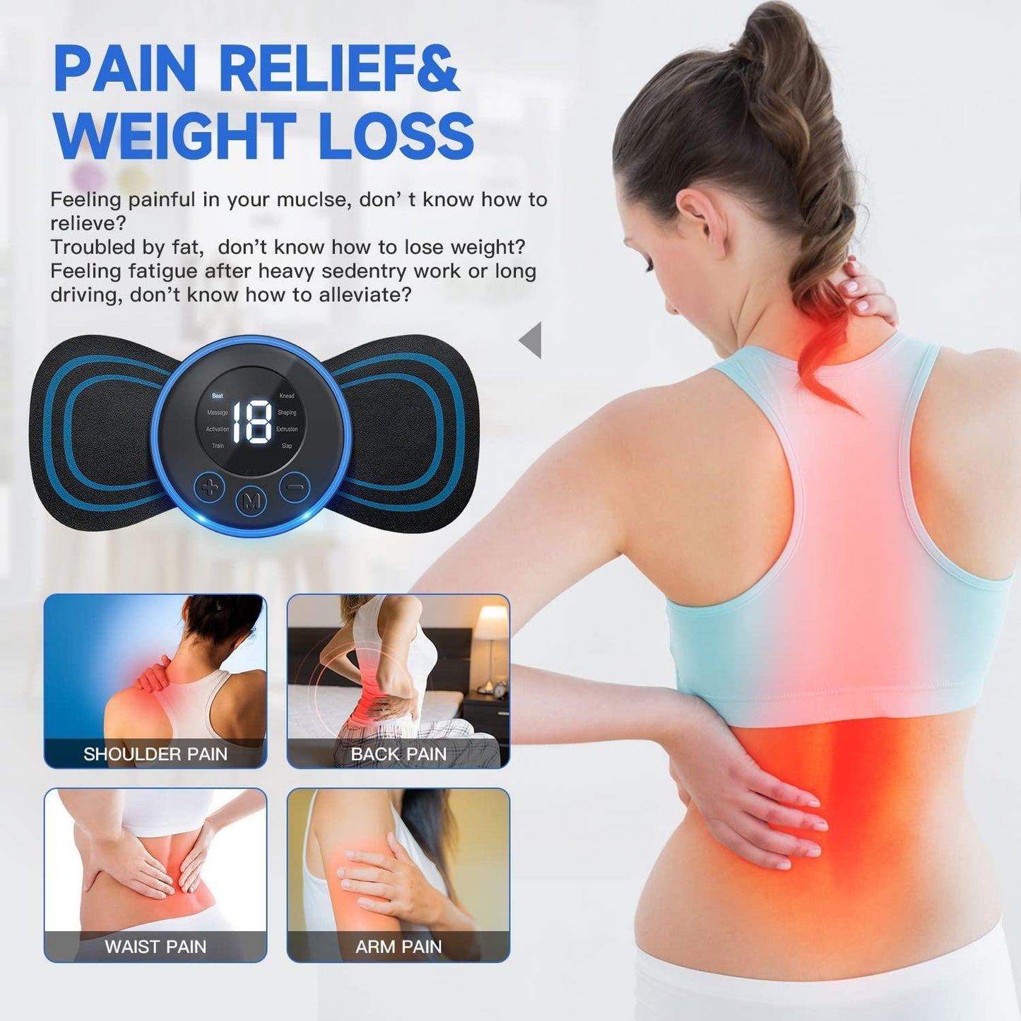 Mini Electric Massager Men and Women(Arms, Shoulder, Legs, Knee etc)