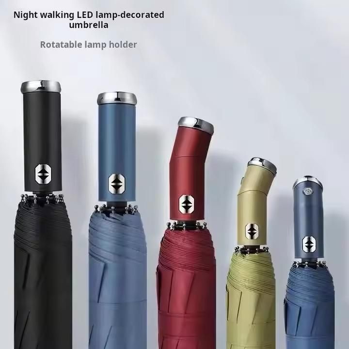 3 Fold Automatic UV LED Light Windproof Umbrella