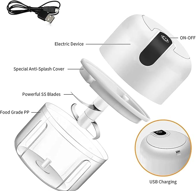 Mini Electric Meat/Garlic Chopper Portable Food Processor