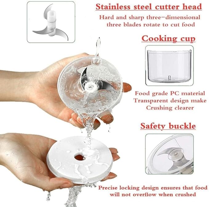 Mini Electric Meat/Garlic Chopper Portable Food Processor