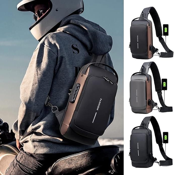Sling Bag for Men & Women with USB Charging Port