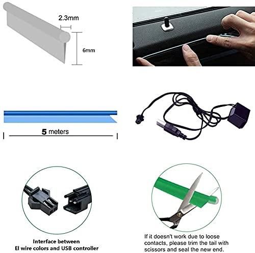 5M Neon Lights 5V with Fuse Protection for Car Interior Decoration